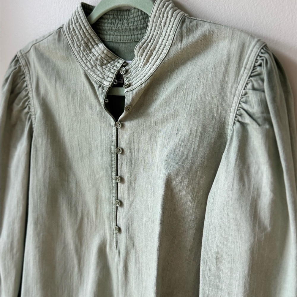 Something Navy Size Medium Chambray Light Green D… - image 5